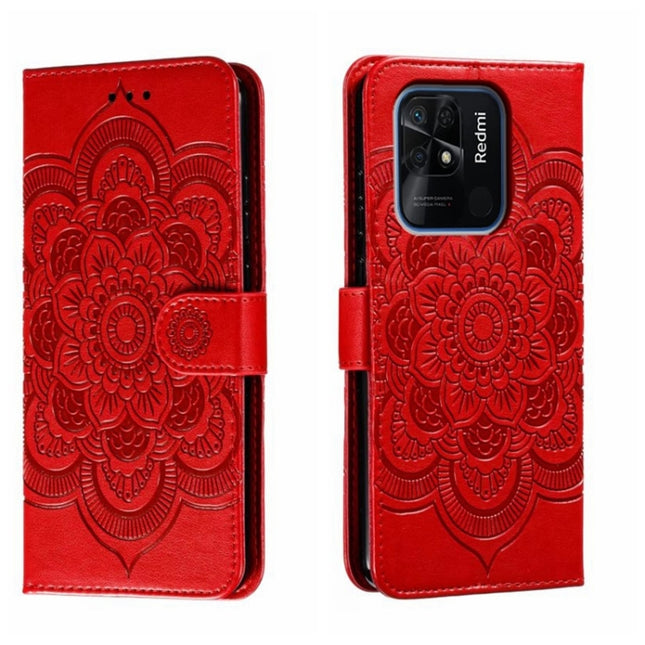Sun Mandala Embossing Pattern Phone Leather Case, For Xiaomi Redmi 10C, For Xiaomi Redmi 12C, For Xiaomi Redmi A1