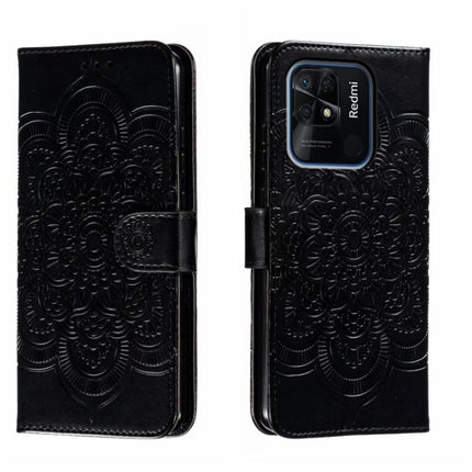 Sun Mandala Embossing Pattern Phone Leather Case, For Xiaomi Redmi 10C, For Xiaomi Redmi 12C, For Xiaomi Redmi A1
