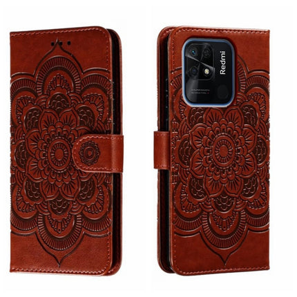 Sun Mandala Embossing Pattern Phone Leather Case, For Xiaomi Redmi 10C, For Xiaomi Redmi 12C, For Xiaomi Redmi A1