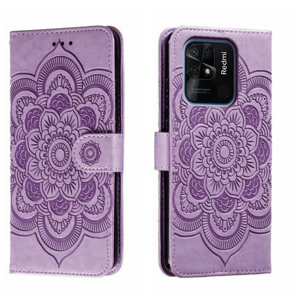 Sun Mandala Embossing Pattern Phone Leather Case, For Xiaomi Redmi 10C, For Xiaomi Redmi 12C, For Xiaomi Redmi A1