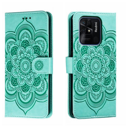 Sun Mandala Embossing Pattern Phone Leather Case, For Xiaomi Redmi 10C, For Xiaomi Redmi 12C, For Xiaomi Redmi A1