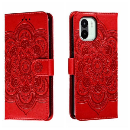 Sun Mandala Embossing Pattern Phone Leather Case, For Xiaomi Redmi 10C, For Xiaomi Redmi 12C, For Xiaomi Redmi A1