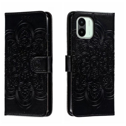 Sun Mandala Embossing Pattern Phone Leather Case, For Xiaomi Redmi 10C, For Xiaomi Redmi 12C, For Xiaomi Redmi A1