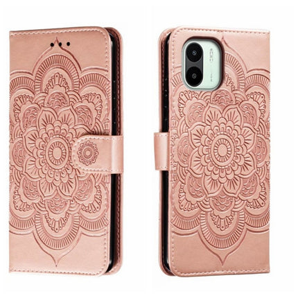 Sun Mandala Embossing Pattern Phone Leather Case, For Xiaomi Redmi 10C, For Xiaomi Redmi 12C, For Xiaomi Redmi A1