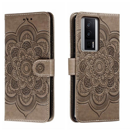 Sun Mandala Embossing Pattern Phone Leather Case, For Xiaomi Redmi K50 Ultra, For Xiaomi Redmi K60, For Xiaomi Redmi Note 12 5G Global