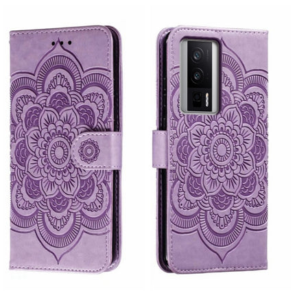 Sun Mandala Embossing Pattern Phone Leather Case, For Xiaomi Redmi K50 Ultra, For Xiaomi Redmi K60, For Xiaomi Redmi Note 12 5G Global