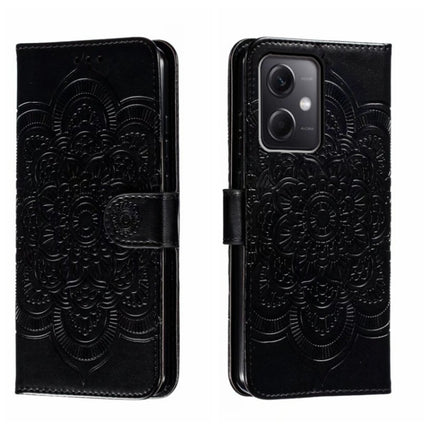Sun Mandala Embossing Pattern Phone Leather Case, For Xiaomi Redmi K50 Ultra, For Xiaomi Redmi K60, For Xiaomi Redmi Note 12 5G Global