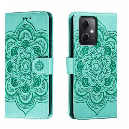 Sun Mandala Embossing Pattern Phone Leather Case, For Xiaomi Redmi K50 Ultra, For Xiaomi Redmi K60, For Xiaomi Redmi Note 12 5G Global