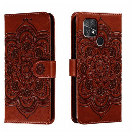 Sun Mandala Embossing Pattern Phone Leather Case, For Xiaomi Poco C40, For Xiaomi Poco M4 Pro