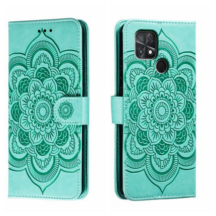 Sun Mandala Embossing Pattern Phone Leather Case, For Xiaomi Poco C40, For Xiaomi Poco M4 Pro