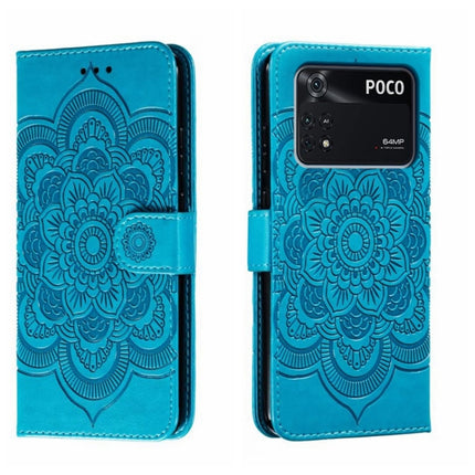 Sun Mandala Embossing Pattern Phone Leather Case, For Xiaomi Poco C40, For Xiaomi Poco M4 Pro