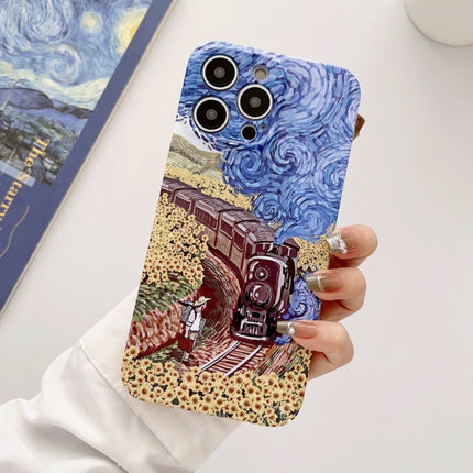 Precise Hole Oil Painting Glossy PC Phone Case, For iPhone 14, For iPhone 14 Plus, For iPhone 14 Pro, For iPhone 14 Pro Max, For iPhone 13, For iPhone 13 Pro, For iPhone 13 Pro Max, For iPhone 12