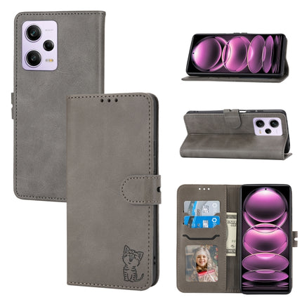Embossed Happy Cat Pattern Flip Leather Phone Case, For Xiaomi Redmi Note 12 5G Global, For Xiaomi Redmi Note 12 Pro 5G Global, For Xiaomi Redmi Note 12 Pro+ 5G Global, For Xiaomi 12T/12T Pro/Redmi K50 Ultra
