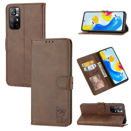 Embossed Happy Cat Pattern Flip Leather Phone Case, For Xiaomi Redmi Note 12 5G Global, For Xiaomi Redmi Note 12 Pro 5G Global, For Xiaomi Redmi Note 12 Pro+ 5G Global, For Xiaomi 12T/12T Pro/Redmi K50 Ultra