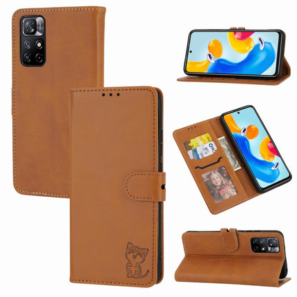 Embossed Happy Cat Pattern Flip Leather Phone Case, For Xiaomi Redmi Note 12 5G Global, For Xiaomi Redmi Note 12 Pro 5G Global, For Xiaomi Redmi Note 12 Pro+ 5G Global, For Xiaomi 12T/12T Pro/Redmi K50 Ultra