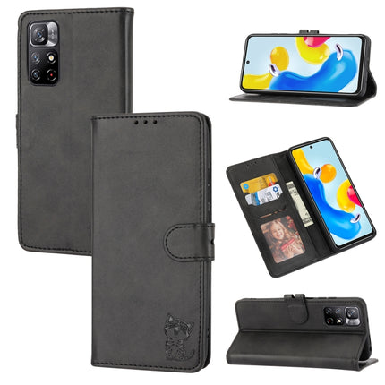 Embossed Happy Cat Pattern Flip Leather Phone Case, For Xiaomi Redmi Note 12 5G Global, For Xiaomi Redmi Note 12 Pro 5G Global, For Xiaomi Redmi Note 12 Pro+ 5G Global, For Xiaomi 12T/12T Pro/Redmi K50 Ultra