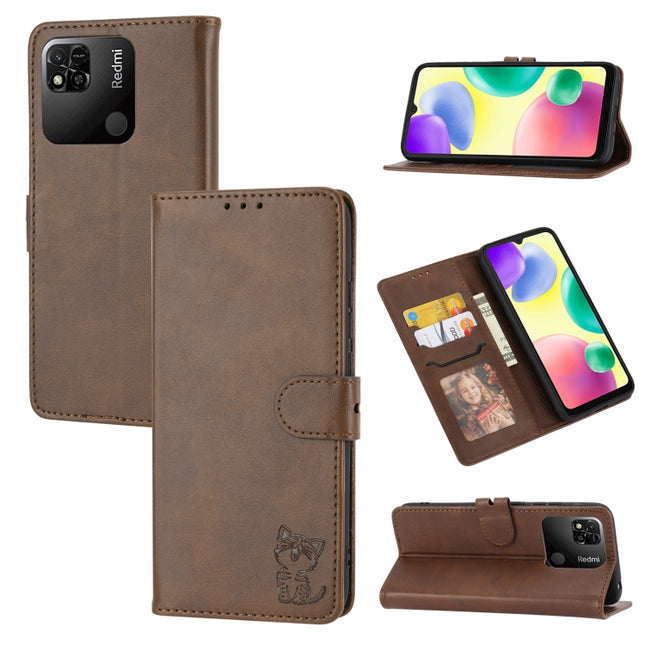 Embossed Happy Cat Pattern Flip Leather Phone Case, For Xiaomi 13, For Xiaomi 13 Pro, For OPPO A17, For Samsung Galaxy A14 5G