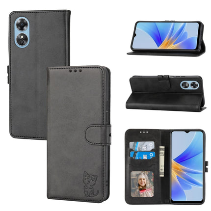 Embossed Happy Cat Pattern Flip Leather Phone Case, For Xiaomi 13, For Xiaomi 13 Pro, For OPPO A17, For Samsung Galaxy A14 5G