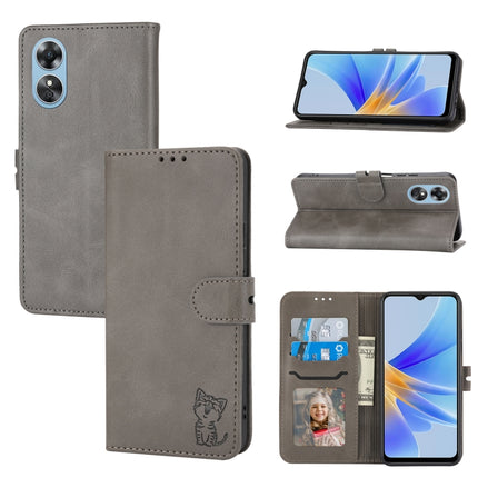 Embossed Happy Cat Pattern Flip Leather Phone Case, For Xiaomi 13, For Xiaomi 13 Pro, For OPPO A17, For Samsung Galaxy A14 5G