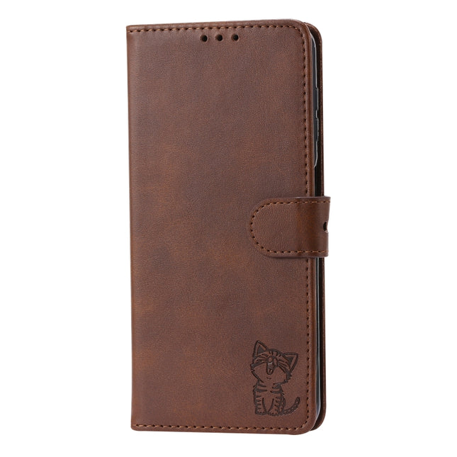 Embossed Happy Cat Pattern Flip Leather Phone Case, For Samsung Galaxy A54 5G, For Samsung Galaxy A34 5G, For Samsung Galaxy S23 5G, For Samsung Galaxy S23+ 5G