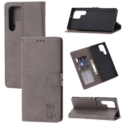 Embossed Happy Cat Pattern Flip Leather Phone Case, For Samsung Galaxy S23 Ultra 5G, For Google Pixel 7a, For Sony Xperia 5 IV