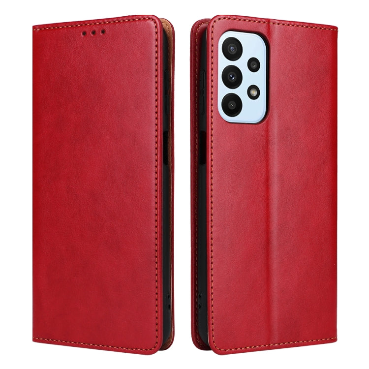 Fierre Shann PU Genuine Leather Texture Leather Phone Case, For Samsung Galaxy A14 5G, For Samsung Galaxy A23, For Samsung Galaxy A34 5G