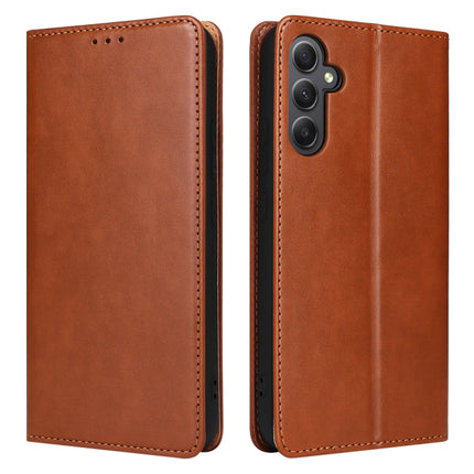 Fierre Shann PU Genuine Leather Texture Leather Phone Case, For Samsung Galaxy A14 5G, For Samsung Galaxy A23, For Samsung Galaxy A34 5G