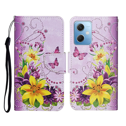 Colored Drawing Pattern Flip Leather Phone Case, For Xiaomi Redmi Note 12 5G Global/Poco X5