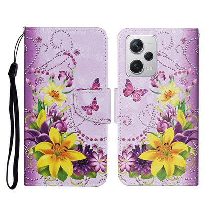 Colored Drawing Pattern Flip Leather Phone Case, For Xiaomi Redmi Note 12 Pro 5G/Poco X5 Pro