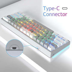 AULA F3261 Type-C Wired Hot Swappable 61 Keys RGB Mechanical Keyboard