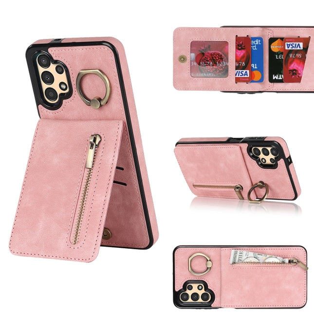 Retro Ring and Zipper RFID Card Slot Phone Case, For Samsung Galaxy A13 4G / 5G, For Samsung Galaxy A51 4G, For Samsung Galaxy A51 5G, For Samsung Galaxy A52 5G
