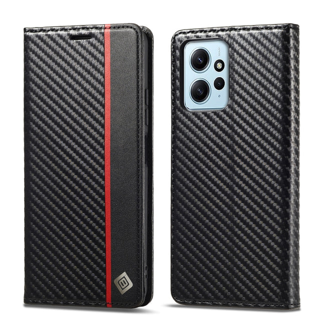 LC.IMEEKE Carbon Fiber Leather Phone Case, For Xiaomi Redmi Note 12 4G Global