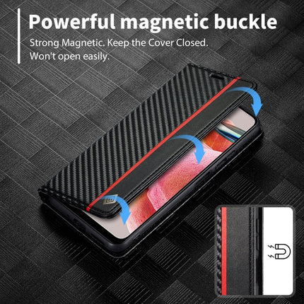 LC.IMEEKE Carbon Fiber Leather Phone Case, For Xiaomi Redmi Note 12 4G Global