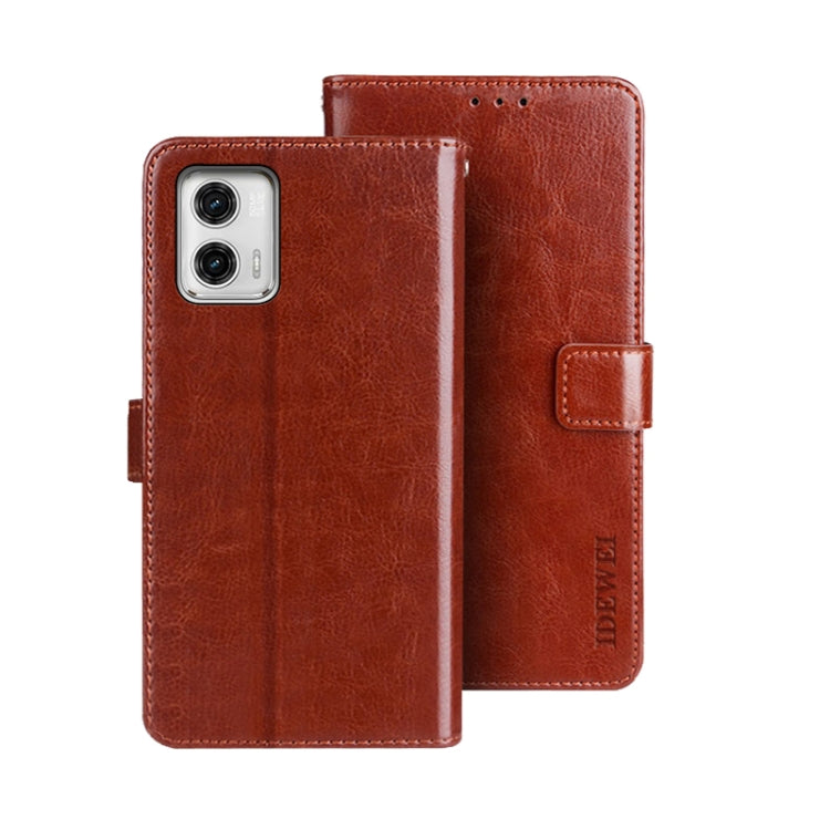 idewei Crazy Horse Texture Leather Phone Case with Holder, For T-Mobile REVVL 6 5G, For Motorola Moto G23/G13, For Motorola Moto G73