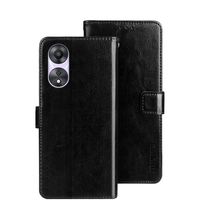 idewei Crazy Horse Texture Leather Phone Case with Holder, For OPPO A78 5G Global/A58x/A58 5G, For Realme C55 4G, For Realme GT3 5G Global/GT Neo 5 5G