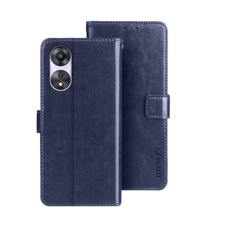 idewei Crazy Horse Texture Leather Phone Case with Holder, For OPPO A78 5G Global/A58x/A58 5G, For Realme C55 4G, For Realme GT3 5G Global/GT Neo 5 5G