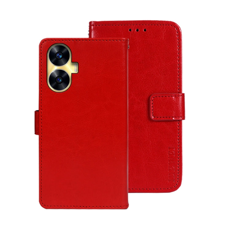 idewei Crazy Horse Texture Leather Phone Case with Holder, For OPPO A78 5G Global/A58x/A58 5G, For Realme C55 4G, For Realme GT3 5G Global/GT Neo 5 5G
