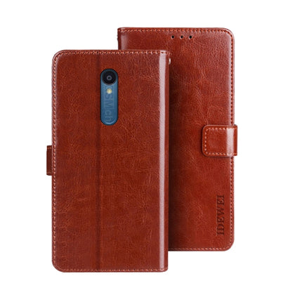 idewei Crazy Horse Texture Leather Phone Case with Holder, For Sharp Rouvo V, For Ulefone Note 14, For Xiaomi Poco C55/Redmi 12C/Redmi 11A