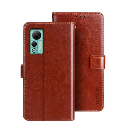 idewei Crazy Horse Texture Leather Phone Case with Holder, For Sharp Rouvo V, For Ulefone Note 14, For Xiaomi Poco C55/Redmi 12C/Redmi 11A