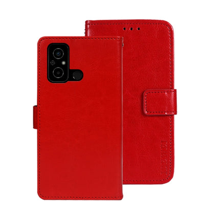 idewei Crazy Horse Texture Leather Phone Case with Holder, For Sharp Rouvo V, For Ulefone Note 14, For Xiaomi Poco C55/Redmi 12C/Redmi 11A