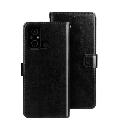 idewei Crazy Horse Texture Leather Phone Case with Holder, For Sharp Rouvo V, For Ulefone Note 14, For Xiaomi Poco C55/Redmi 12C/Redmi 11A