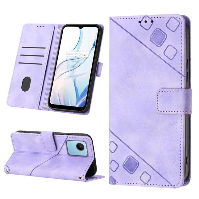 Skin-feel Embossed Leather Phone Case, For Realme C30s, For Xiaomi Redmi Note 12 4G Global, For Samsung Galaxy Note8, For Samsung Galaxy Note9
