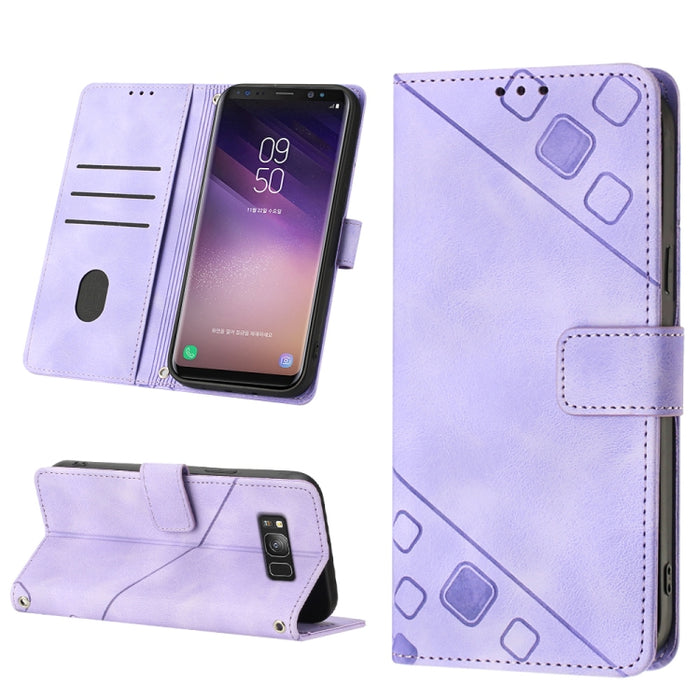 Skin-feel Embossed Leather Phone Case, For Samsung Galaxy S8, For Samsung Galaxy S8+, For Samsung Galaxy S9