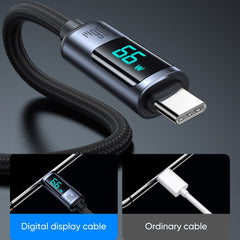 JOYROOM S-AC066A16 6A USB to USB-C / Type-C Digital Display Fast Charging Data Cable, USB to Type-C