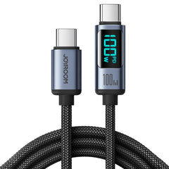 JOYROOM S-CC100A16 100W USB-C / Type-C to USB-C / Type-C Digital Display Fast Charging Data Cable, Type-C to Type-C