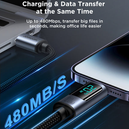 Cable de datos de carga rápida con pantalla digital de 8 pines y USB-C/Tipo-C de 20 W JOYROOM S-CL020A16, Tipo-C a 8 pines