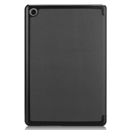 For Huawei M5 Lite 10.0 inch Custer Pattern Pure Color Horizontal Flip Leather Case with Three-folding Holder & with Sleep / Wake-up Function, For Huawei MediaPad M5 Lite 10.0 inch