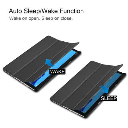 For Huawei M5 Lite 10.0 inch Custer Pattern Pure Color Horizontal Flip Leather Case with Three-folding Holder & with Sleep / Wake-up Function, For Huawei MediaPad M5 Lite 10.0 inch