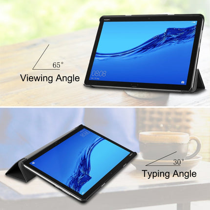 For Huawei M5 Lite 10.0 inch Custer Pattern Pure Color Horizontal Flip Leather Case with Three-folding Holder & with Sleep / Wake-up Function, For Huawei MediaPad M5 Lite 10.0 inch