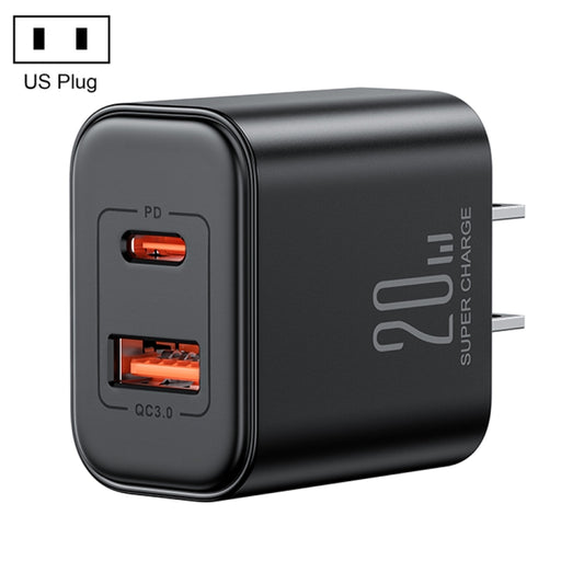 J0YROOM TCF05 20W USB+USB-C/Type-C Fast Charger, US Plug, EU Plug, UK Plug, CN Plug